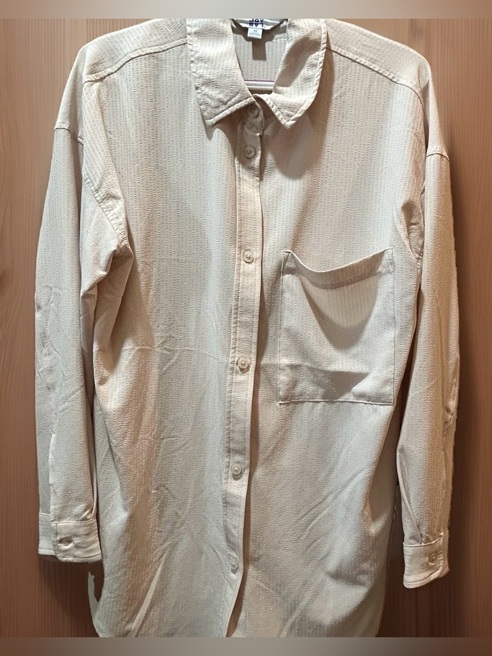JoyLab textured long-sleeve button-down shirt Women’s Medium oversized fit